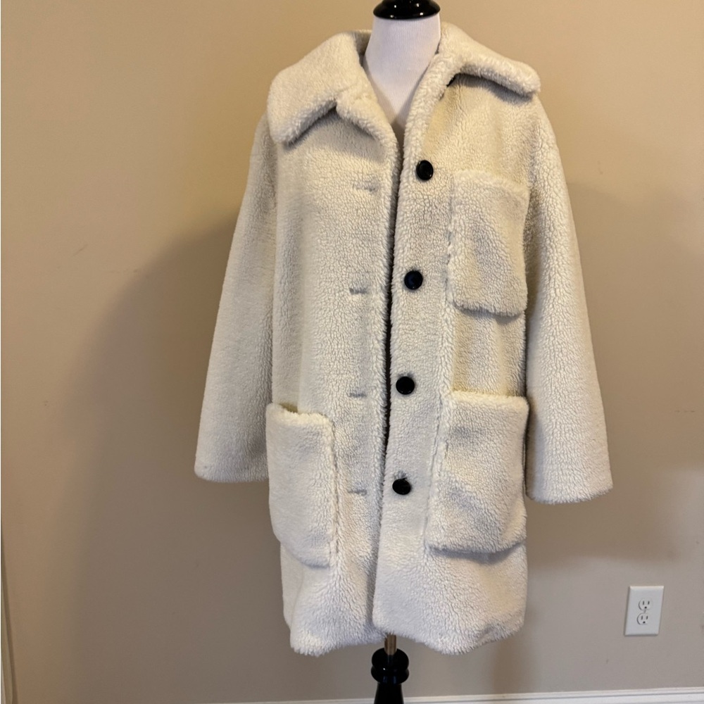Zara oversized Cream Teddy Coat